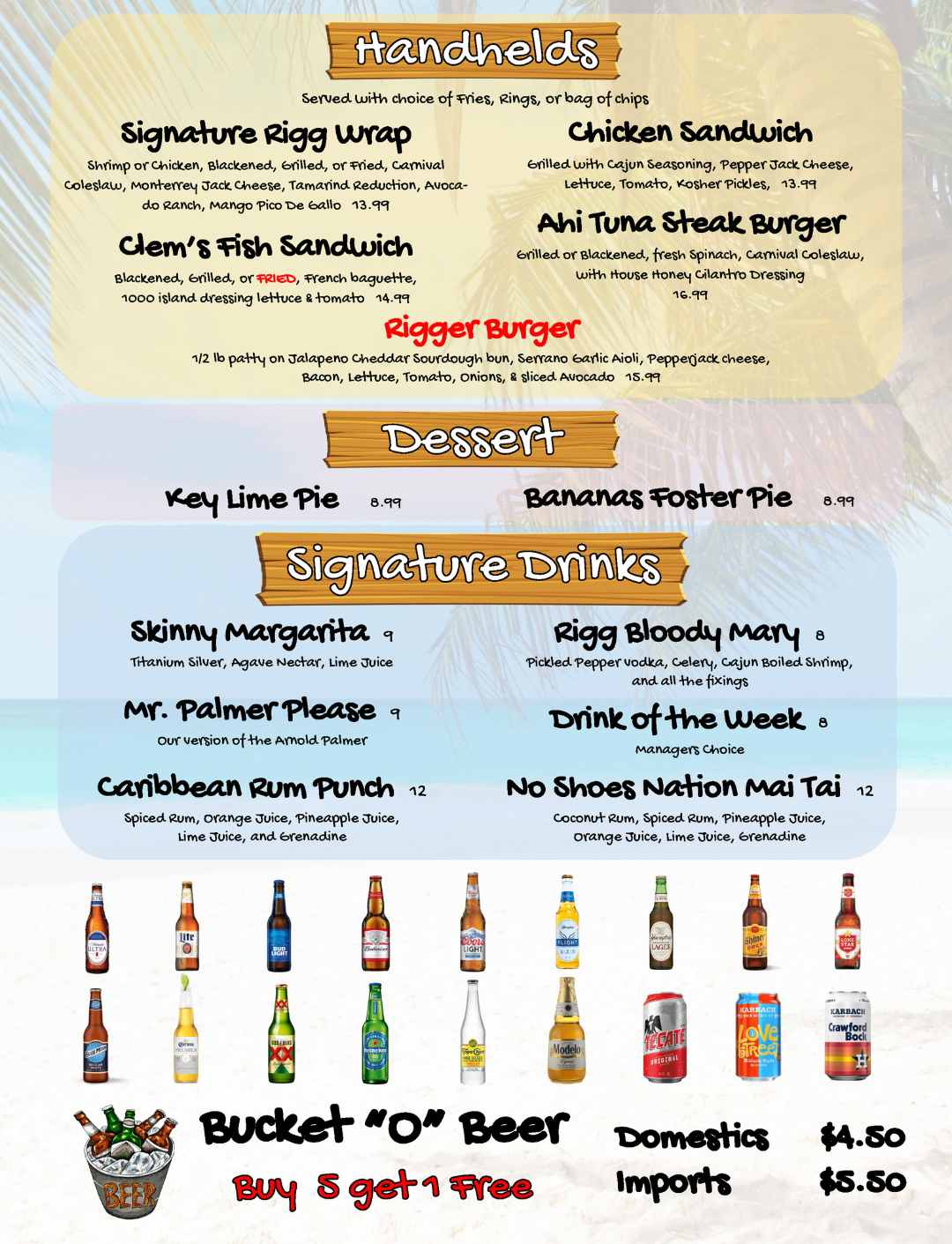 Menu | Lil Outriggers Hula Bar & Grill